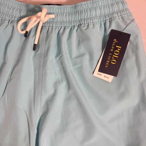 Polo Ralph Lauren Men's Small Blue Solid Polo Swim Trunks - Picture 5 of 10